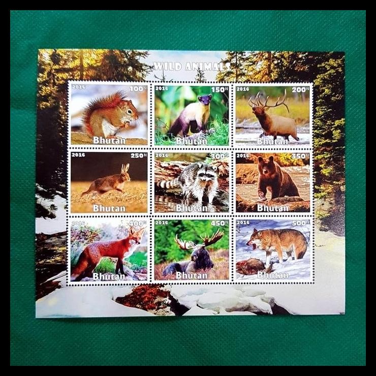 

TERMURAH PERANGKO/ PERANGKO TEMA BINATANG ~ WILD ANIMALS DARI BHUTAN. MINISHEET