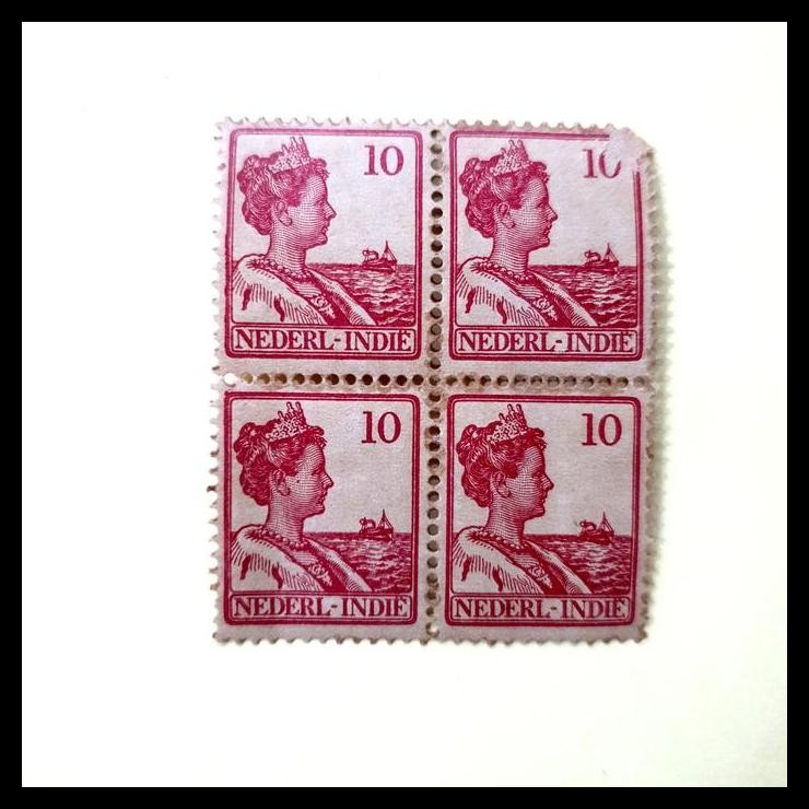 

TERBARU PRANGKO NED INDIE 1913. RATU WILHELMINA 10 CENT. BLOK-4 * !!