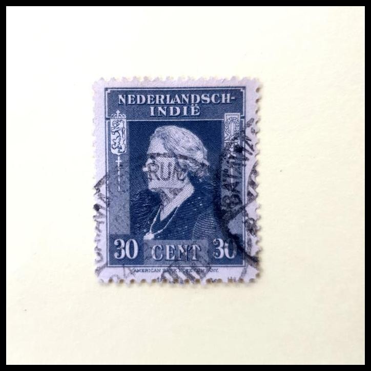 

DISKON PRANGKO NED INDIE RATU WILHELMINA 1948. 30 CENT. CAP BATAVIA CENTRUM !!!!