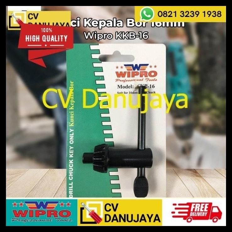 TERBARU WIPRO KKB-16 KUNCI KEPALA BOR 16MM KUNCI BOR 16MM HITAM KEY CHUCK DRIL