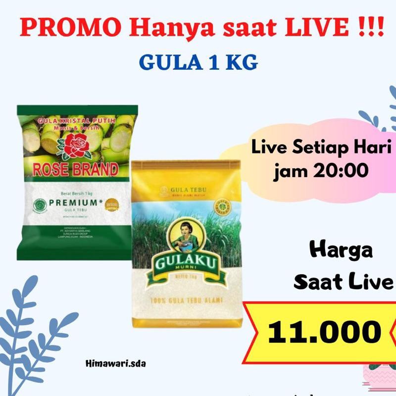 

Cri Gula Pasir 1Kg Promo Live Rosebrand