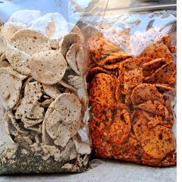 

Basreng Pipih Premium Bundling 500Gr Ori + 500Gr Pedas Daun Jeruk