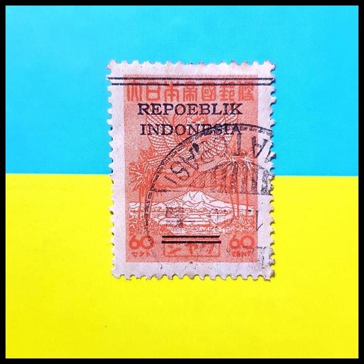 

TERBARU PRANGKO INDONESIA REVOLUSI JAWA 1945 C.T. REPOEBLIK INDONESIA 60 SEN !!!
