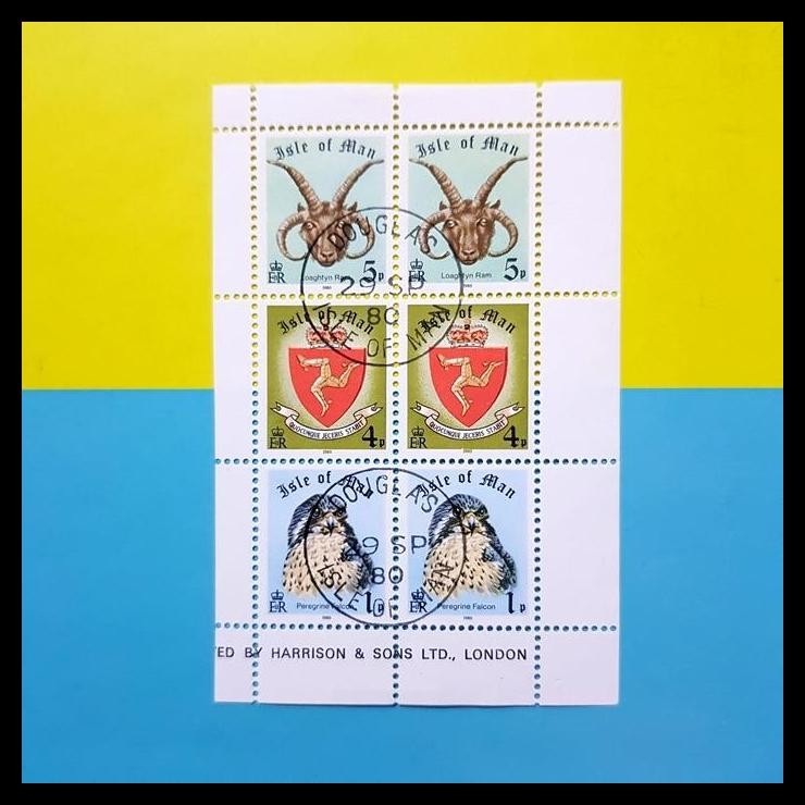 

HOT DEAL PRANGKO ISLE OF MAN. COAT OF ARMS. LOAGHTY RAM& PEREGRINE FALCON !!!