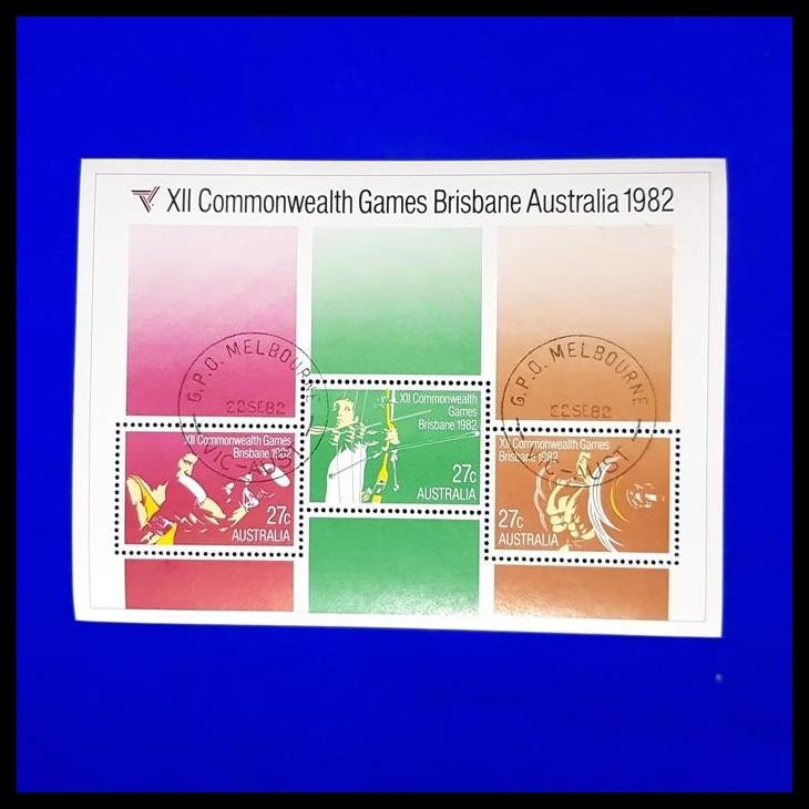 

BEST DEAL PRANGKO AUASTRALIA. SS XII COMMONWEALTH GAMES BRISBANE AUSTRALIA 1982 !!!!