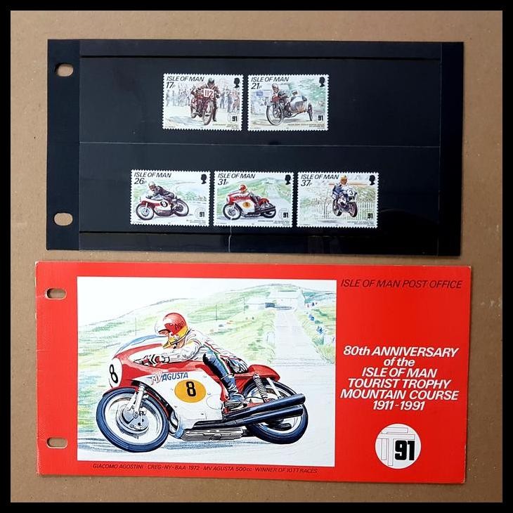 

BEST DEAL PRANGKO BALAP MOTOR. 80TH ANNIV. OF THE ISLE OF MAN TT MOUNTAIN COURSE !!!!!