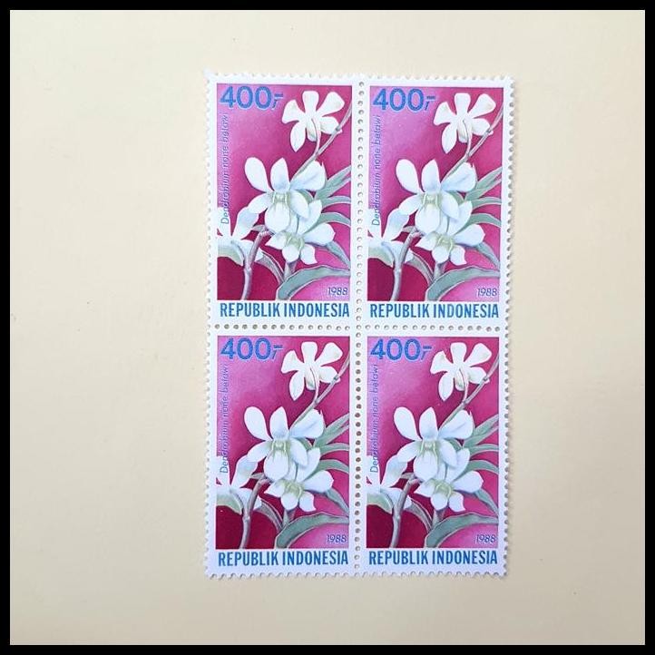 

TERBARU PRANGKO INDONESIA 1988. BUNGA ANGGREK DENDROBIUM NONE BETAWI. BLOK-4