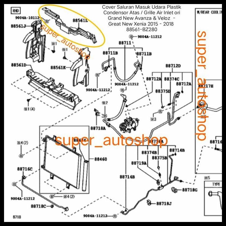 GRATIS ONGKIR COVER SALURAN MASUK UDARA CONDENSOR ATAS NEW AVANZA XENIA 88561-BZ280 