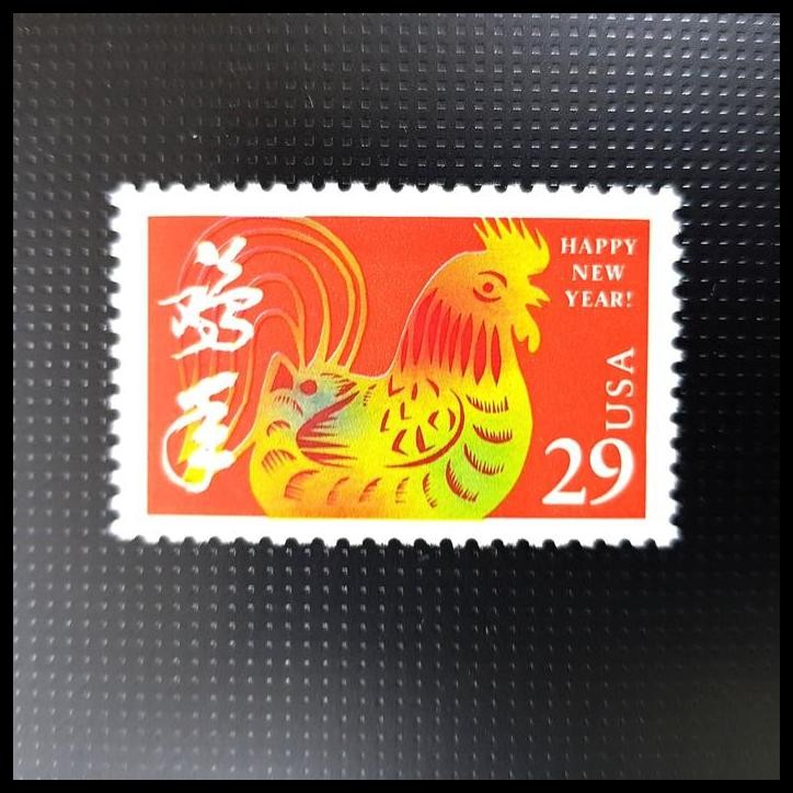 

DISKON PERANGKO AMERIKA. YEAR OF THE ROOSTER. HAPPY NEW YEAR 1993. MINT-BARU !!!!