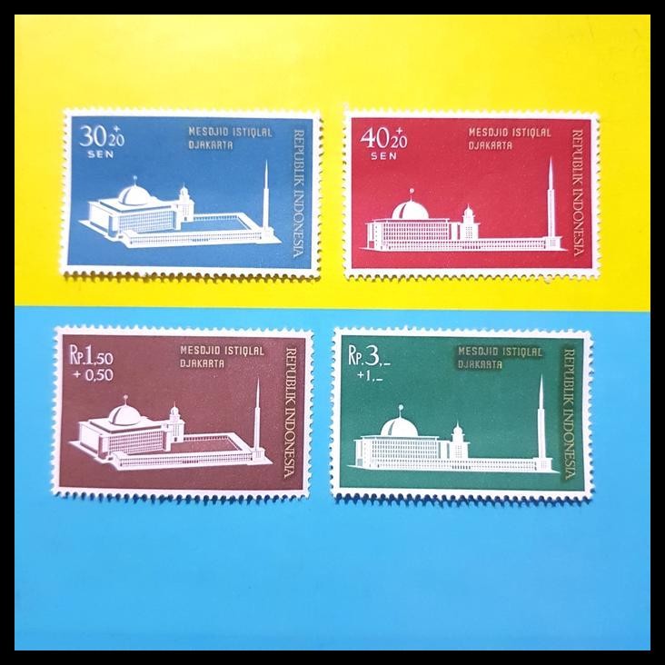 

HOT DEAL PRANGKO INDONESIA 1962. MASJID ISTIQLAL, JAKARTA. SET LENGKAP (4V) !!