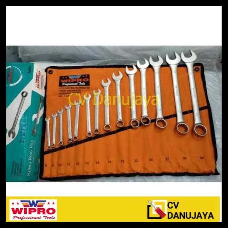 TERMURAH KUNCI RING PAS WIPRO KILAP SET 8-32MM 