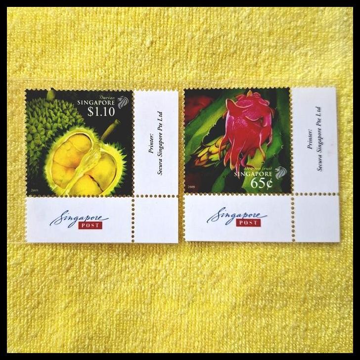 

TERBARU PERANGKO/PRANGKO SINGAPORE, DURIAN & DRAGON FRUIT. SET. MNH !