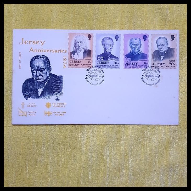 

GRATIS ONGKIR PRANGKO SIR WINSTON CHURCHILL CENTENARY. FDC DARI JERSEY !!!!
