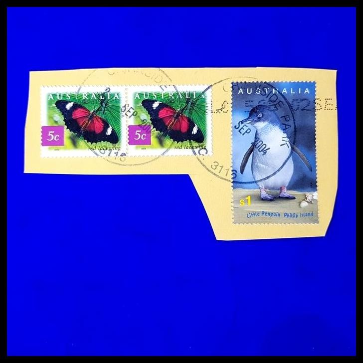 

TERMURAH PRANGKO AUSTRALIA. LITTLE PENGUIN PHILIP ISLAND DAN KUPU KUPU. USED
