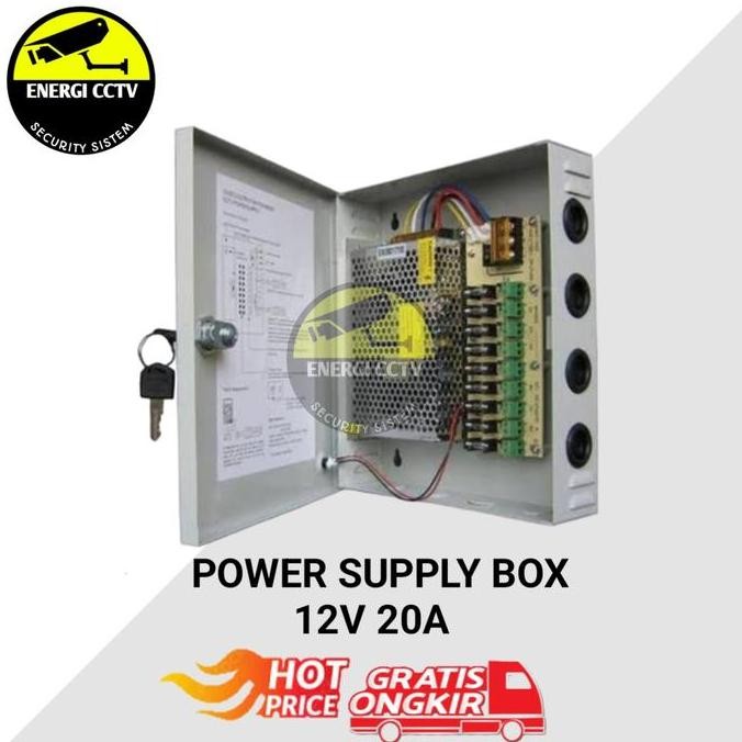 Psu Power Supply Cctv 12V 20A Box-Psu Box Cctv 12V 20A / Power Supply