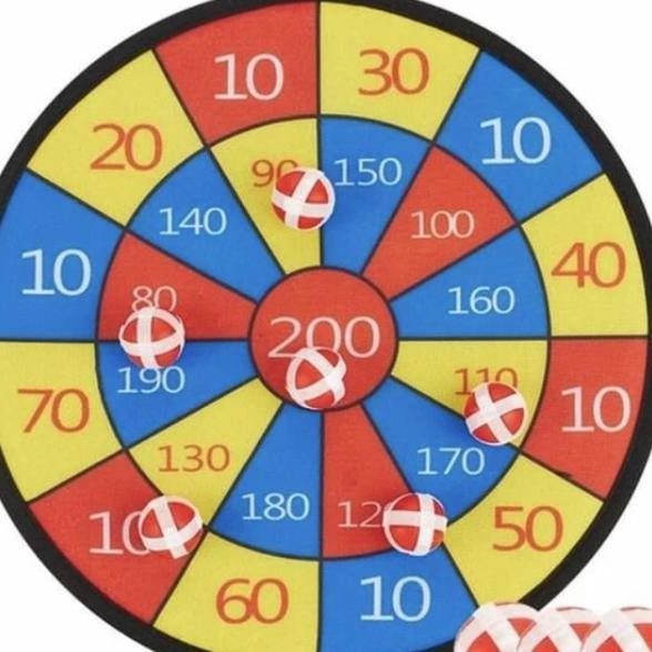 Papan Dart Board Velcro Diameter 36Cm Permainan Lempar Anak Aman