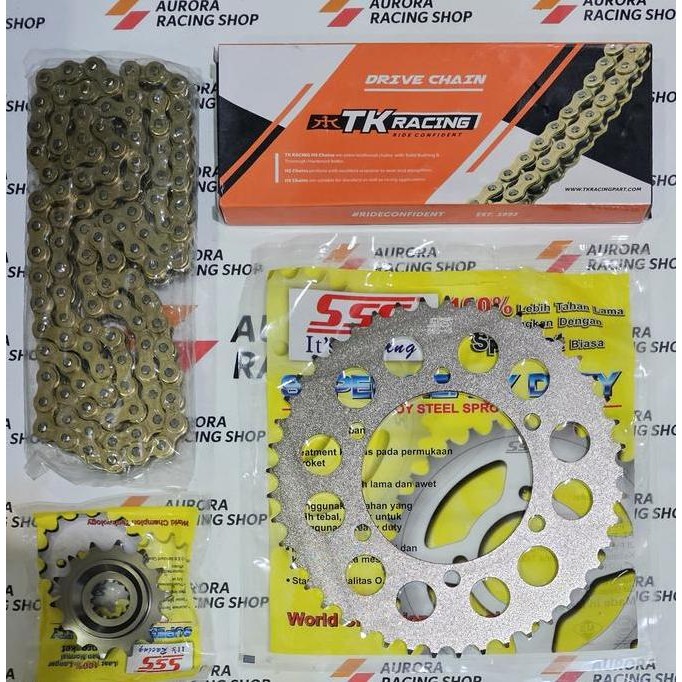 Gear Set SSS Yamaha R25 / MT25 & Rantai TK 520 S Gold
