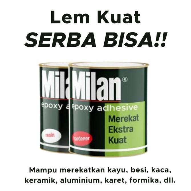 Lem Epoxy Milan 380gr Besi Kayu Granit Resin + Hardener 1 Set