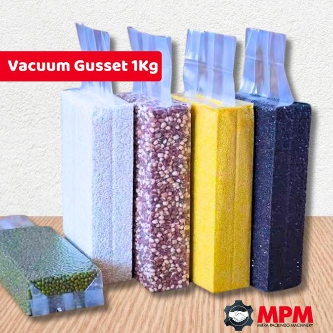 Ready oke] Plastik Standing Vacuum Bag GUSSET NYLON 1KG / Gaset Nilon Beras Biji Cemilan 1 Kg