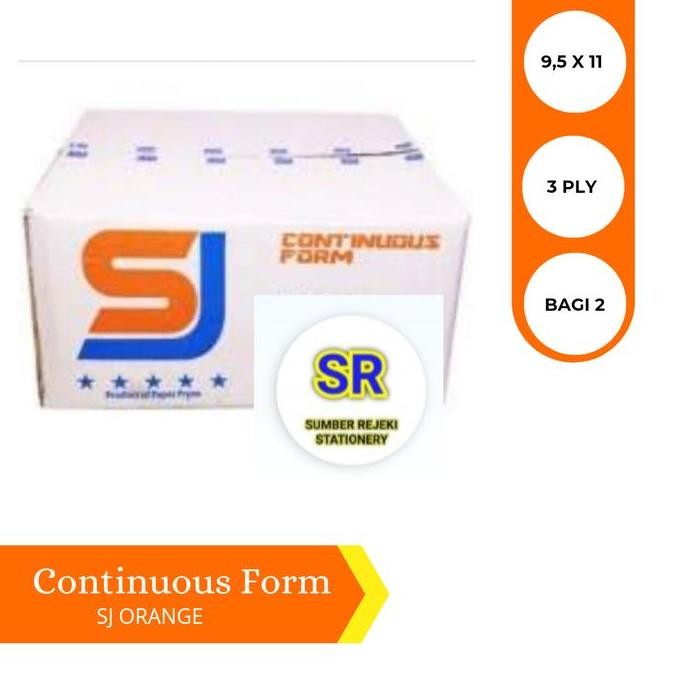 

TERBARU! SJ ORANGE CONTINUOUS FORM ( 9,5 X 11 ) 3 PLY ( BAGI 2 )
