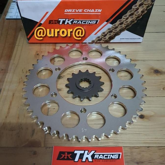 Gear Set TK 520 Ninja 250 Karbu / Ninja 250 Fi / Ninja Z 250 & Rantai TK 520 HS Gold