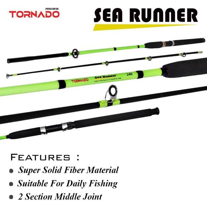 BARU Best Pick [ FIBER SUPER KUAT ] TORNADO Joran Pancing Spinning SEA RUNNER 150cm - 270cm Fiber So