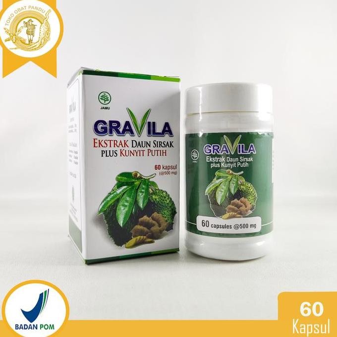 GRAVILA KAPSUL EKSTRAK DAUN SIRSAK PLUS KUNYIT PUTIH / OBAT KESEHATAN