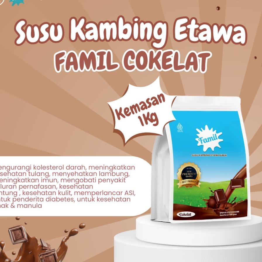 

Susu Kambing Etawa Bubuk Murni Rasa Cokelat 1 Gram 1Kg Susu Etawa Famil Halal Aman Dikonsumsi Semua Usia Untuk Imun Tubuh