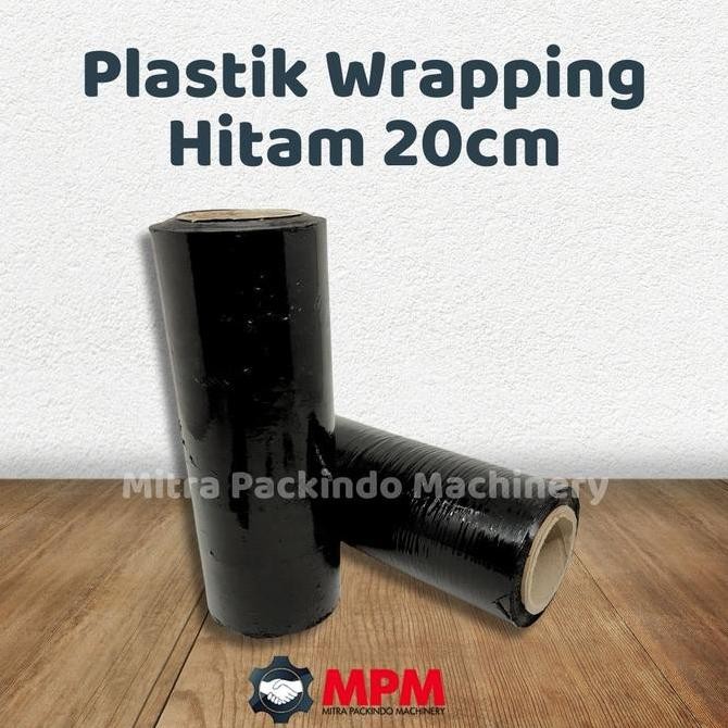 

Produk Terbaik] Plastik Wrapping / Stretch Film Hitam 20 cm / wrapping 20cm