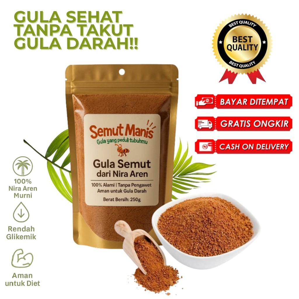 

Gula Semut Aren PREMIUM 250gr - Semut Manis | Alami, Sehat &Tanpa Pengawet