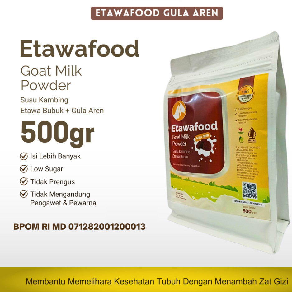 

Etawa Food Susu Kambing Etawa Bubuk Rasa GULA AREN 500g Menjaga Kadar Gula Darah Stabil Nyeri sendi