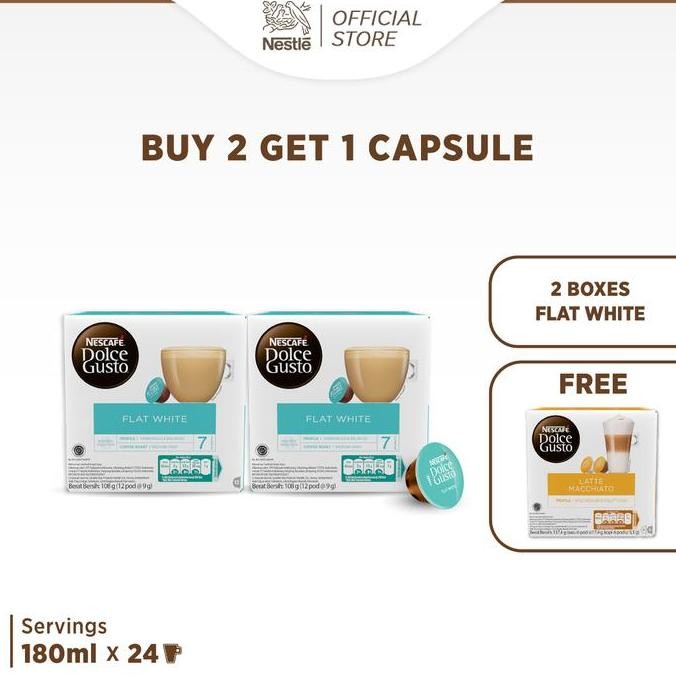 

NESCAF Dolce Gusto Flat White 1 box 12 kapsul 12 gelas