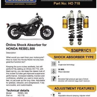 Shock Ohlins Honda Rebel HO 718 HH QUALITY