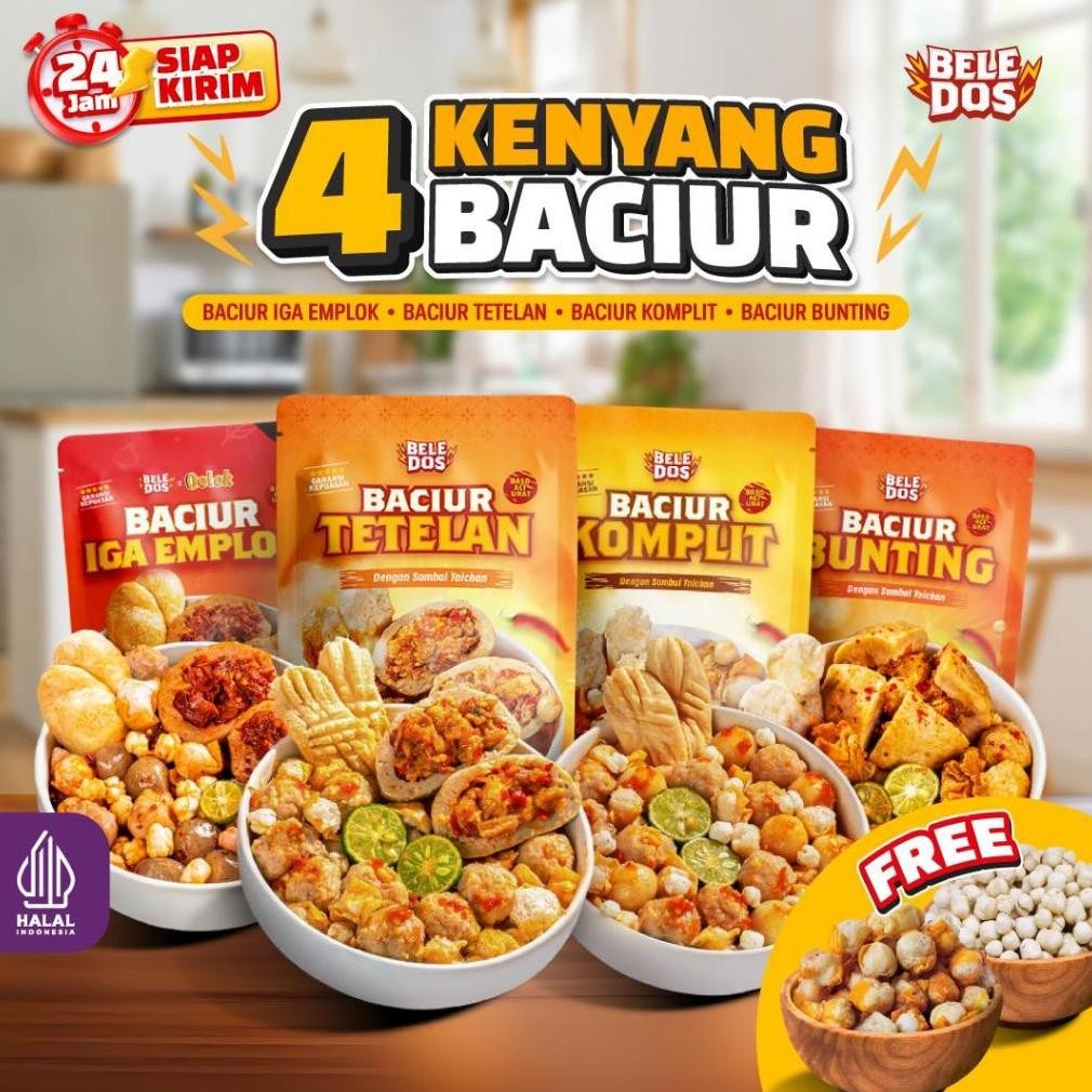 

Paket 4 Kenyang Baciur Beledos / Baciur Iga Emplok 250 gram / Baciur Komplit / Baciur Kriwil / Baciur Bunting Beranak / Baciur Tetelan (Dapat 4 pcs Baciur)