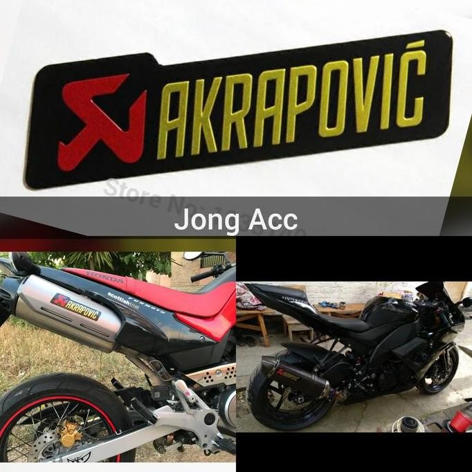 stiker emblem akrapovic timbul aluminium logo knalpot racing
