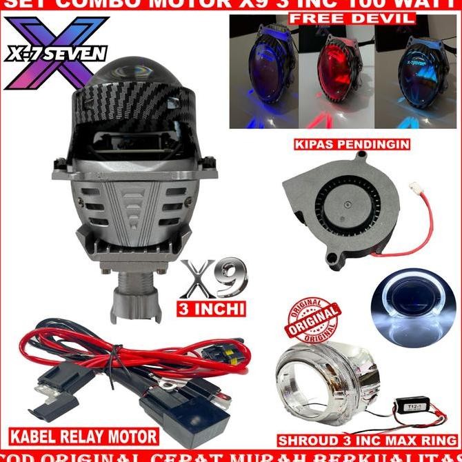 X-7SEVEN - ORINAL BILED PROJETOR X9 3 INCH HH POWER 100 WATT 10-24V BILED MOTOR MOBIL
