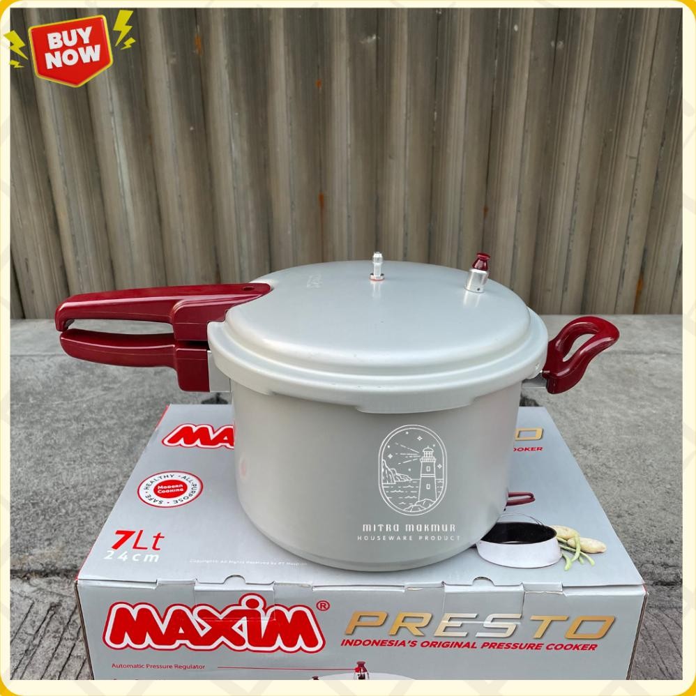 New Maxim Presto 4 - 7 - 12 Liter Panci Presto Kukus Panci Serbaguna Maxim Stock