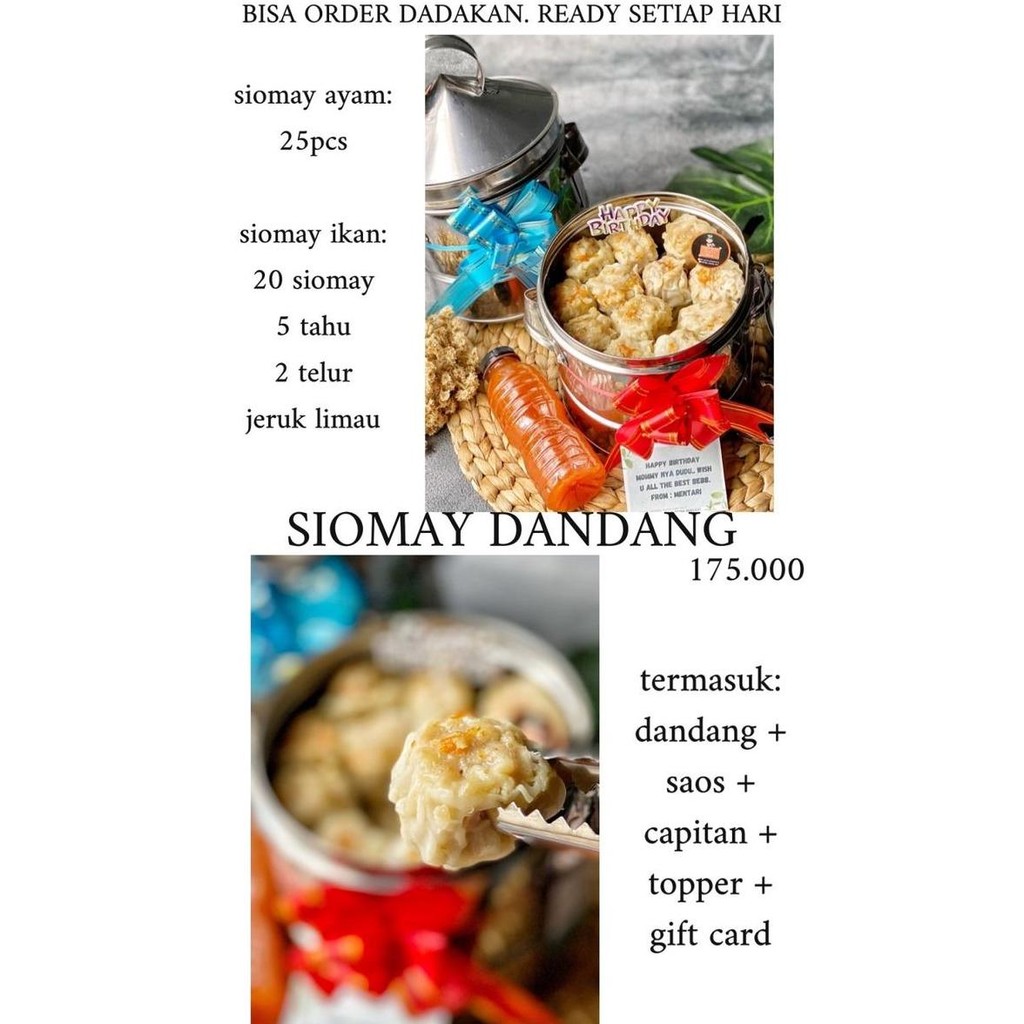 

Terbaru Laris!, Siomay / Choipan / Lumpia / Mix Dandang, Dinote Ya Tgl Dan Ucapannya