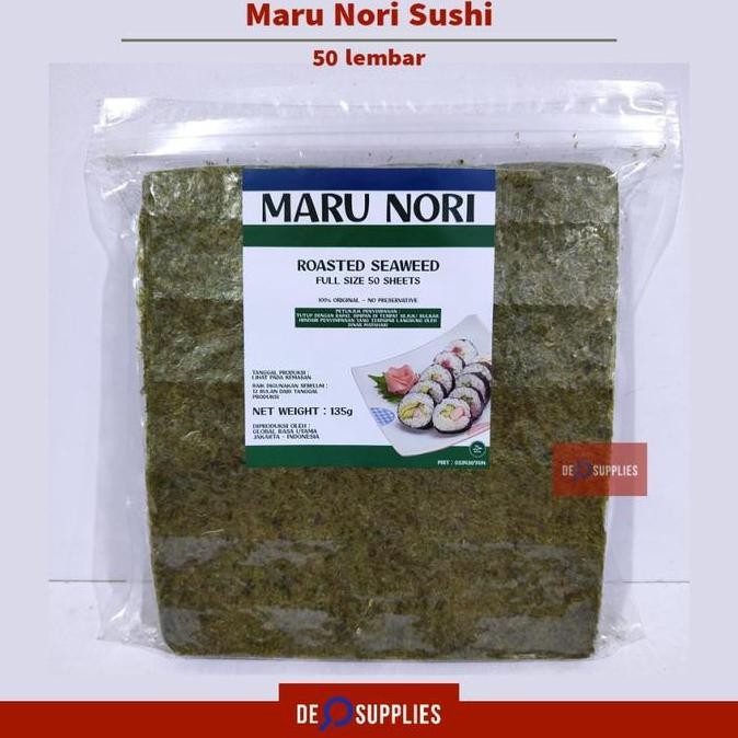 

Maru Nori Sushi 50 Lembar - Rumput Laut Sushi Roll Seaweed Halal