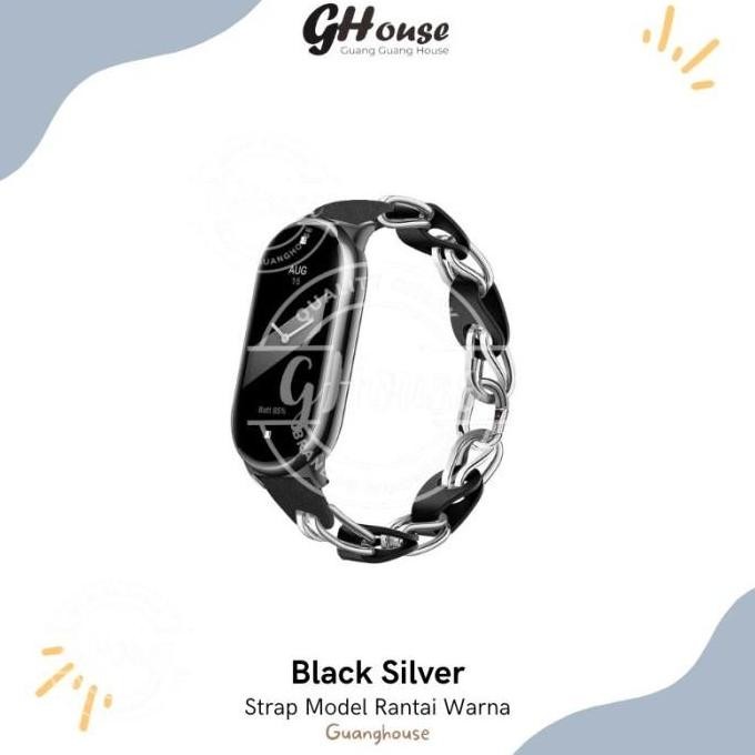Strap Mi Band 9 Model Rantai Tali Xiaomi Mi Band 8 Mi Band 9 Kulit murah