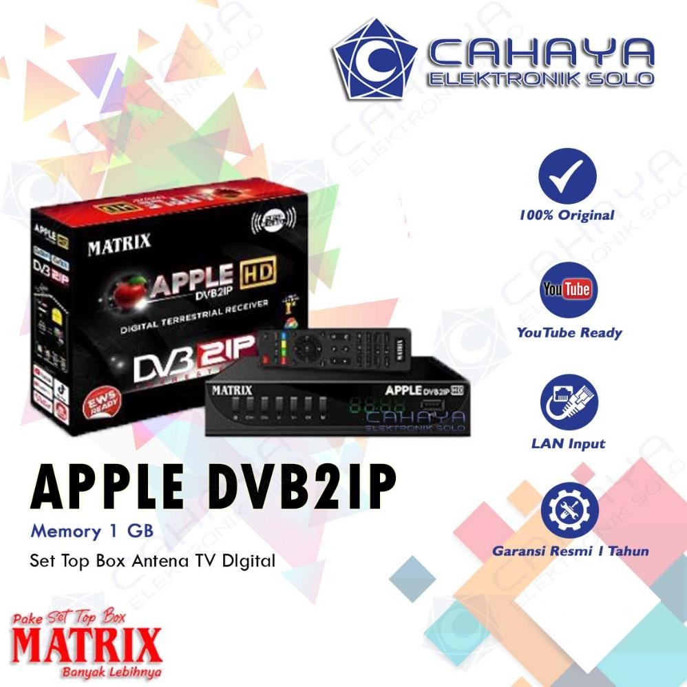 NEW Set Top Box Matrix Apple DVB2IP STB RAM 1 Gb GigaBits 128mb Memory Antena Digital ASO Apel Merah