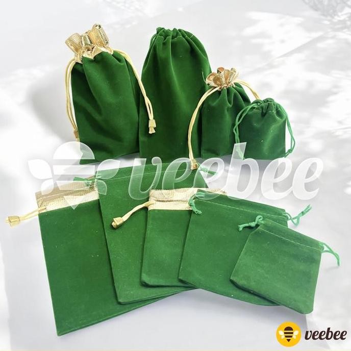 

langsung order saja] Kantong Beludru Lebaran - Amplop Angpao Ramadhan Warna Hijau & Emas