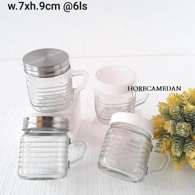 Kualitas terbaik] Gelas Mason tutup plastik atau stainless / Gelas Kaca Mason Jar
