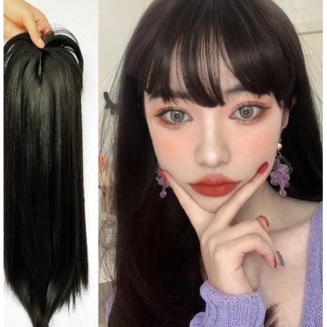 Hair Klip Wig Berponi Botak Tengah | Jepit Rambut Wig Tambahan Praktis