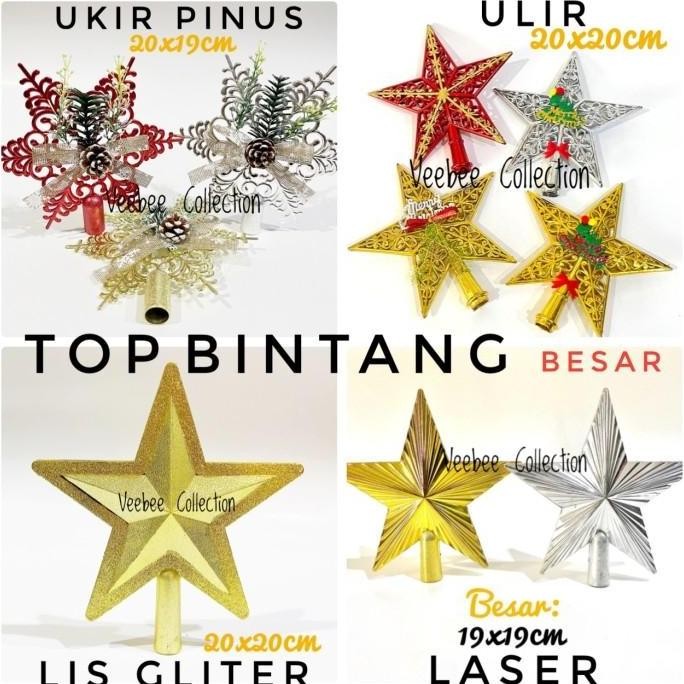 """] Topper Bintang pohon natal besar/ ujung pohon natal besar/ top bintang