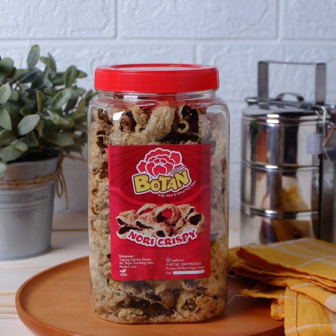 

nori crispy toples besar/ikan asin vegan cap bunga botan
