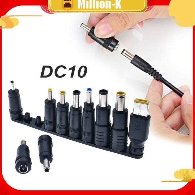 10pcs Tips Universal Jack Adapter Converter Jack Charger Laptop TERMURAH
