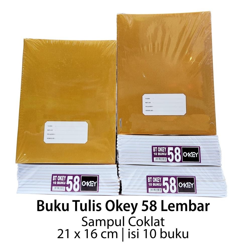 

Buku Tulis KIKY OKEY Isi 58 Lembar 10 Buku Tulis Sampul Coklat Ukuran Kwarto