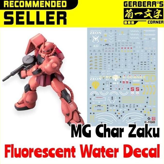 baru Fluorescent Water Decal MG Char Zaku MG Char's Zaku Evolution Studio