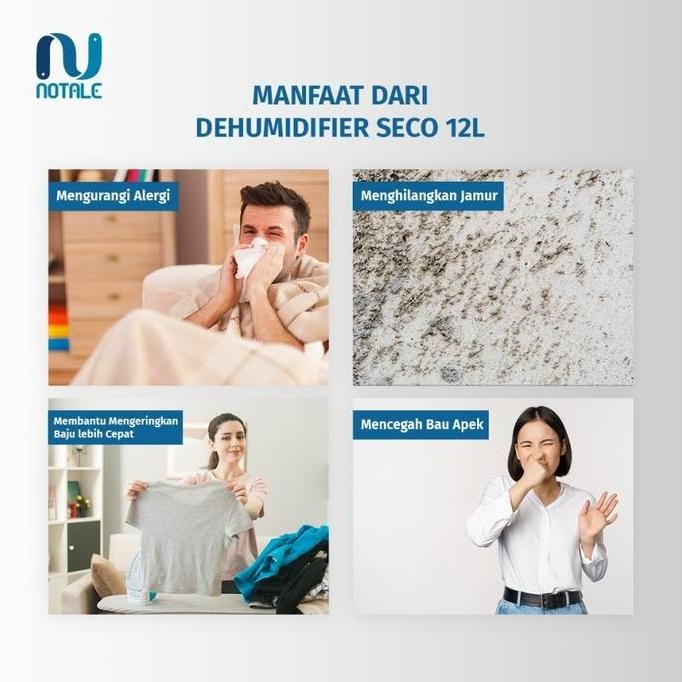Notale Seco Smart Dehumidifier Serap Kelembapan With Wifi 12L-hari